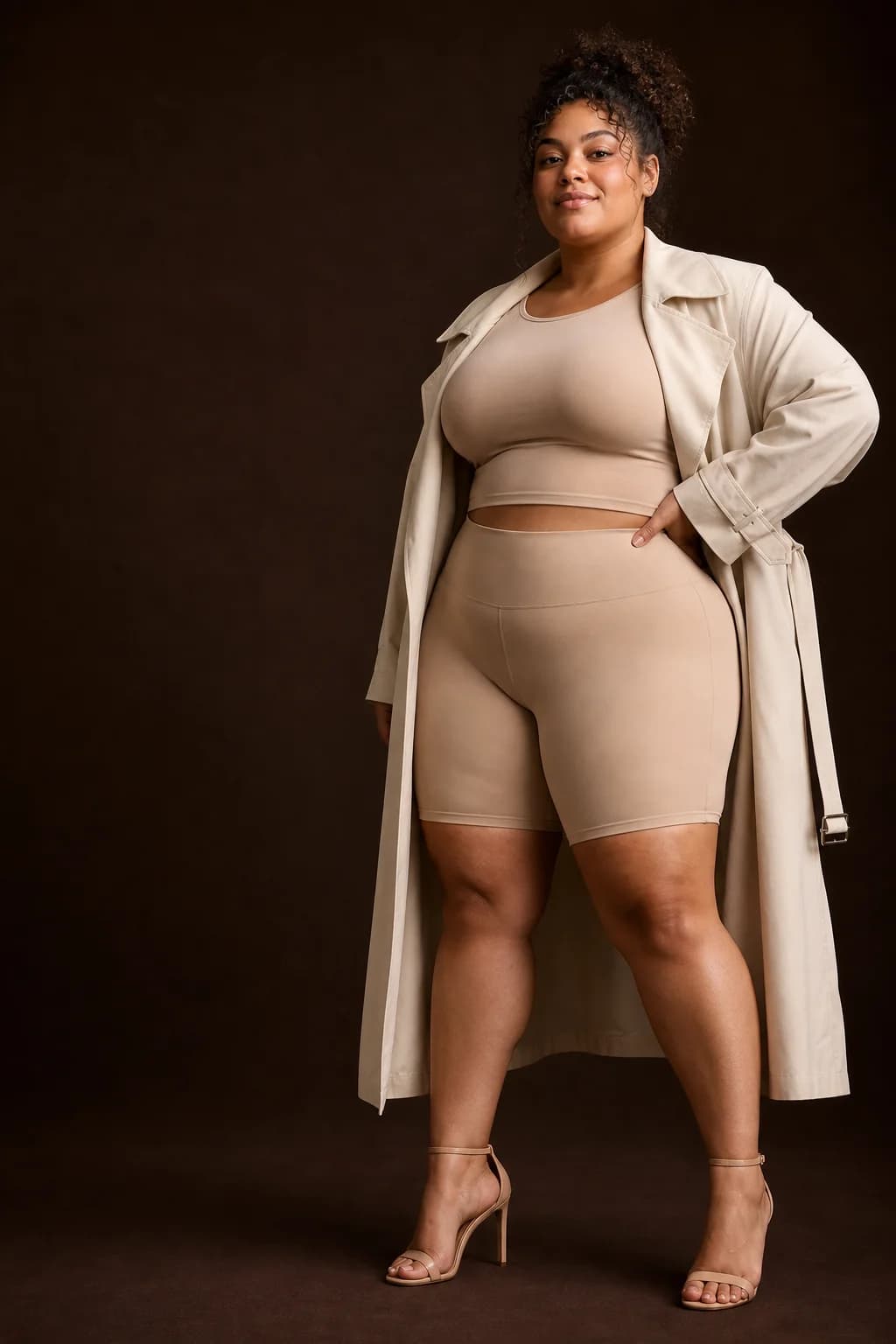 WoWearShape shaping bodysuit on a plus size model