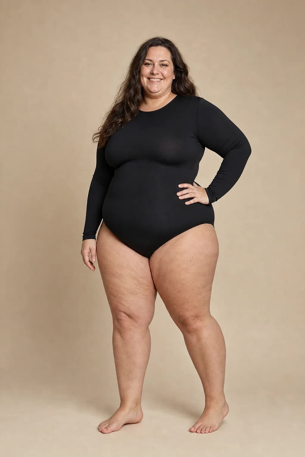 WoWearShape shaping bodysuit on a plus size model